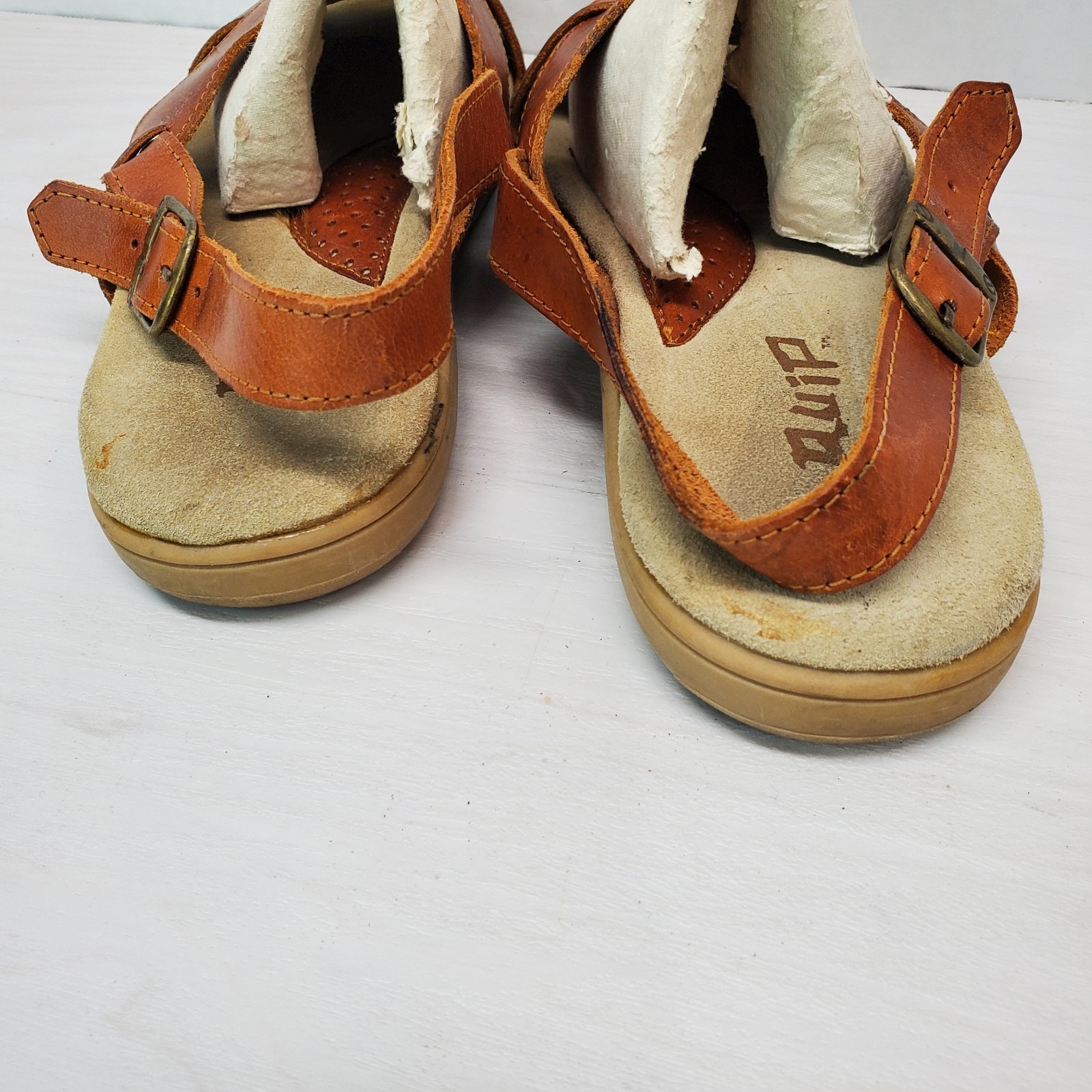 Quip Brown Leather Sandals Women 10 M Boho Lagen Look Minimalist Retro Look — image 6 of 8